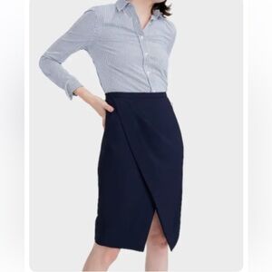 Elegant Navy Pencil Skirt XL – High Waist Slim Fit Office Wear